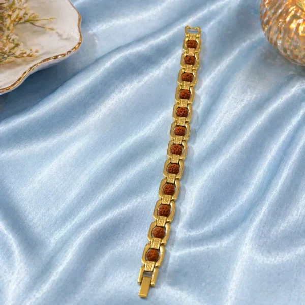 Rudraksha Bracelet with Gold Covering