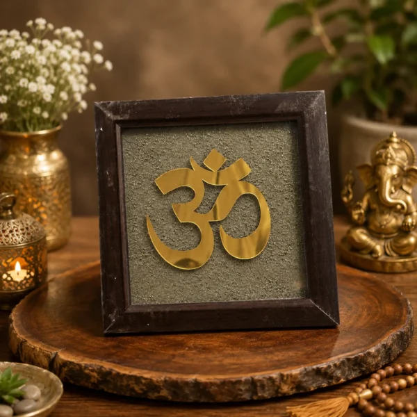 Om on Pyrite Frame
